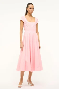 SHORT SLEEVE WELLS DRESS  PEARL PINK