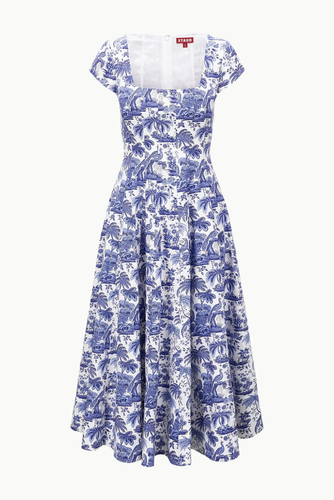 SHORT SLEEVE WELLS DRESS BLUE TOILE