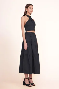 SMOCKED KAI TOP  BLACK