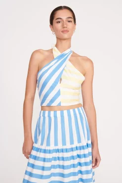 SMOCKED KAI TOP BUTTERCUP SEASHORE STRIPE