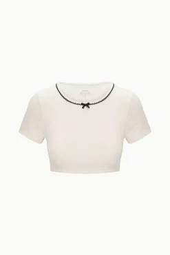 SOLEIL SWIM TOP IVORY BLACK