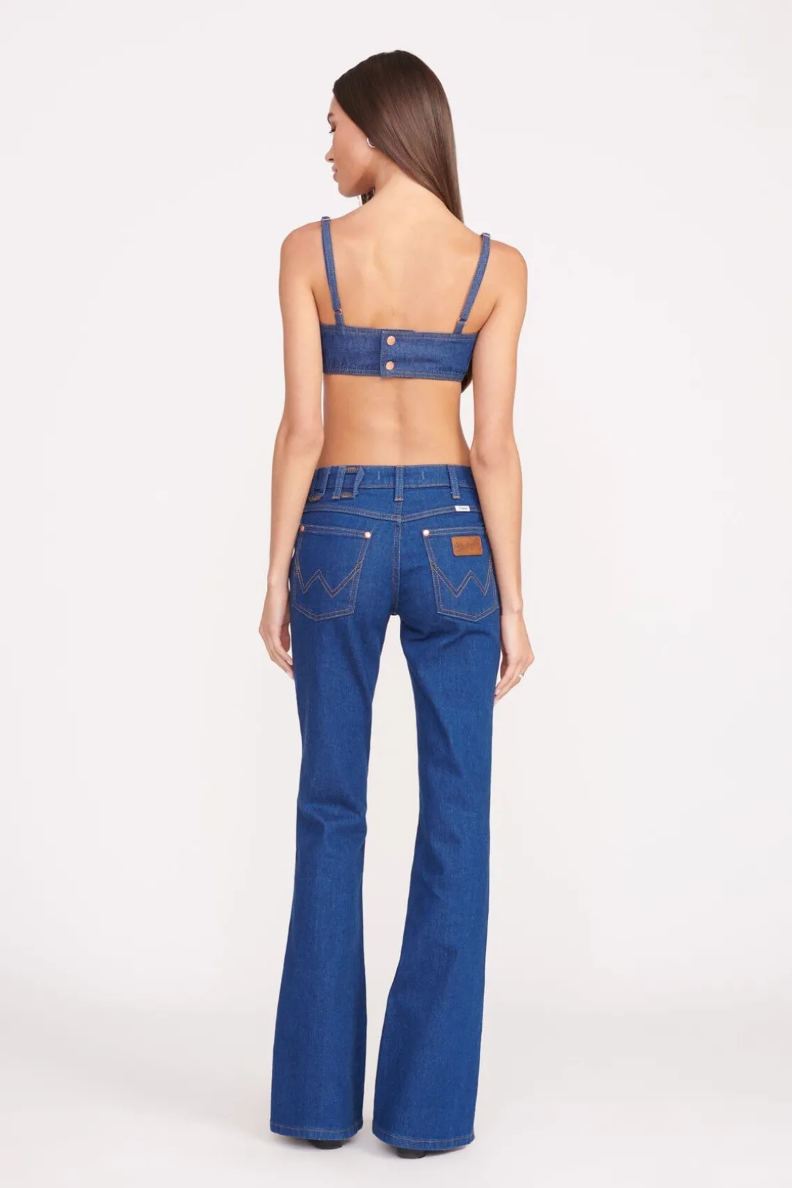 STAUD + WRANGLER THE BIKINI JEAN DARK RINSE