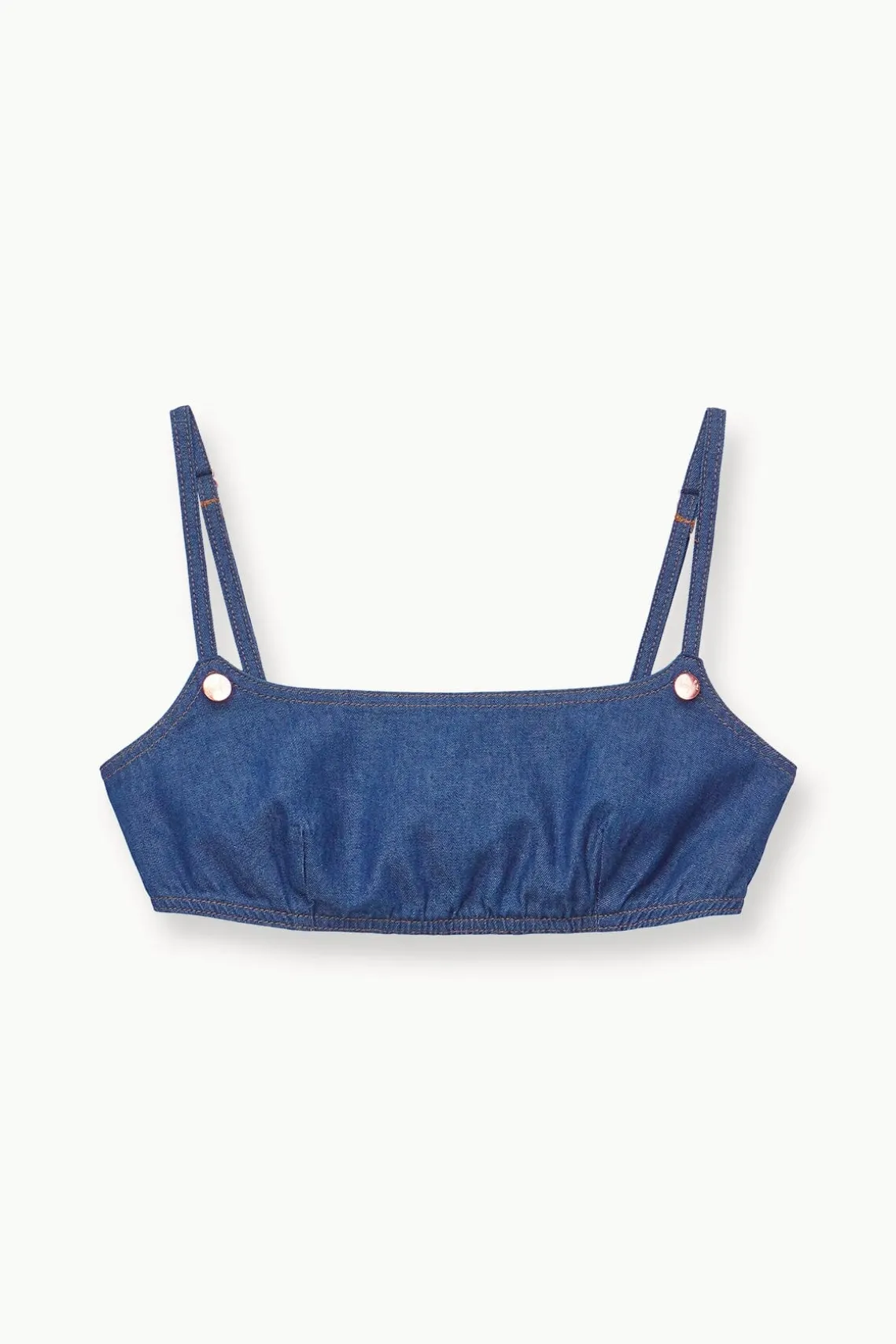 STAUD + WRANGLER THE JEAN BIKINI TOP DARK RINSE