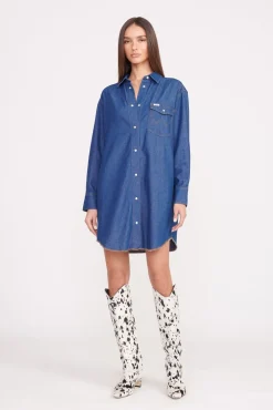 STAUD + WRANGLER THE OVERSIZED WESTERN DARK RINSE