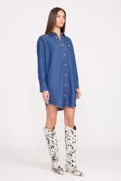 STAUD + WRANGLER THE OVERSIZED WESTERN DARK RINSE