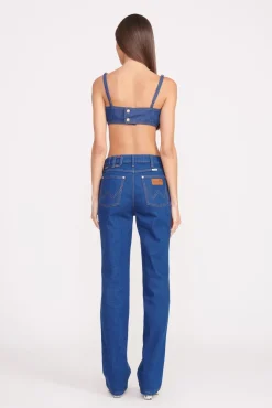 STAUD + WRANGLER THE STRAIGHT CUT JEAN DARK RINSE