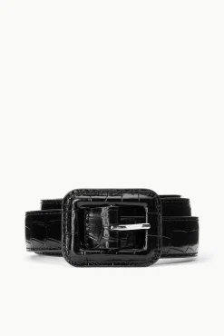 WAIST BELT BLACK CROC EMBOSSED