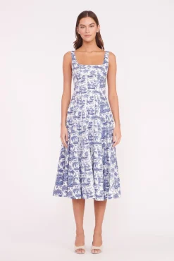 WELLS DRESS BLUE TOILE