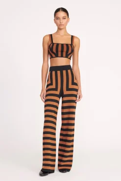 ZOLA TOP  BLACK TAN SEASHORE STRIPE