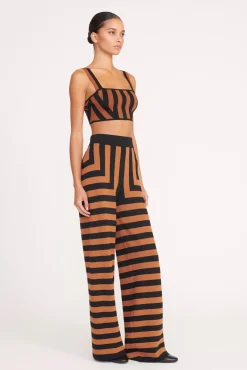 ZOLA TOP BLACK TAN SEASHORE STRIPE