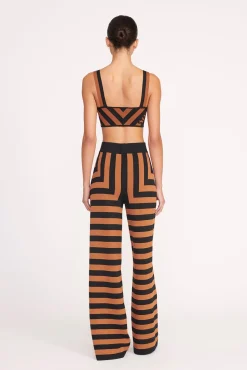 ZOLA TOP BLACK TAN SEASHORE STRIPE