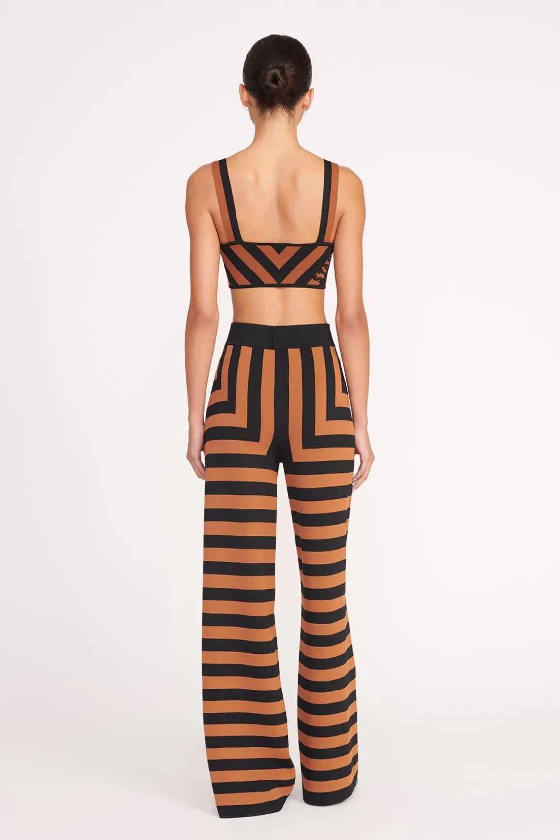 ZOLA TOP BLACK TAN SEASHORE STRIPE